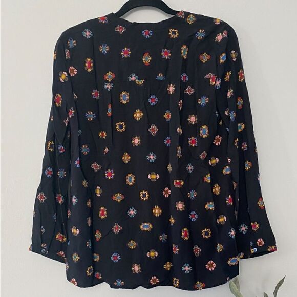 Zara Basic print, button down, High/low top size Medium - Picture 10 of 12